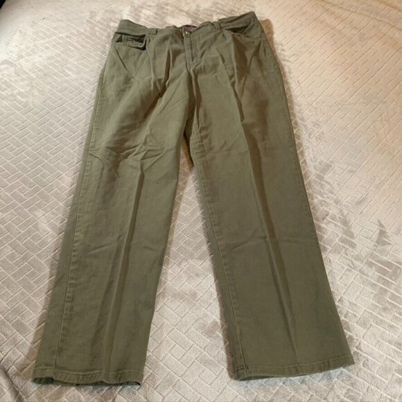 Gloria Vanderbilt Pants - Gloria Vanderbilt Women 18 Chino Pants Army Green Straight Leg High Rise Stretch
